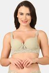 PrettyCat Lightly Padded Underwire Sexy Lace T-Shirt Bra - Light Green — thumbnail 1